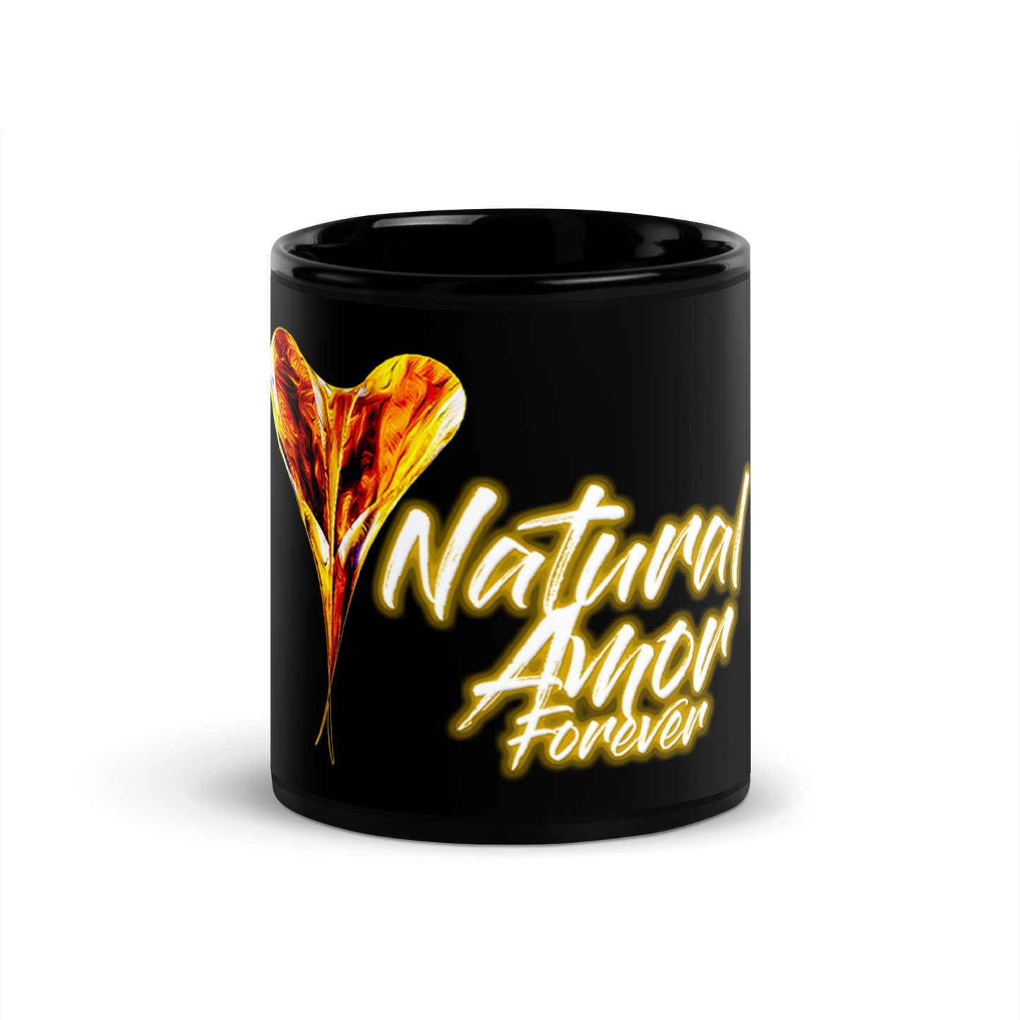 Natural Amor Forever Black Glossy Mug